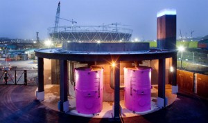 The Old Ford Water Recycling Plant pumping station delivers nonpotable water to permanent structures in the Olympic Park to flush toilets and irrigate the landscape. Photo courtesy of London 2012