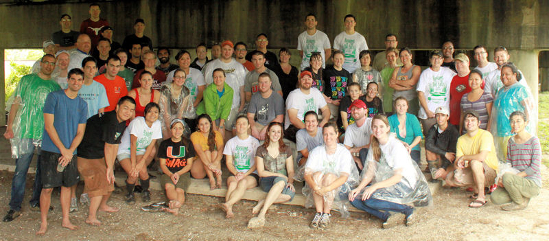 A total of 80 volunteers gathered to plant a wetland area in New Orleans during the WEFTEC 2012 service project. Photo courtesy of Falconer.