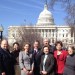 Water Environment Association of (Austin) Texas members, from left, Richard Talley, Mary Gugliuzza, Christianne Castleberry, Charlie Maddox, Mike Howe, Carol Batterton, Glenda Dunn, and Betty Jordan, stand in front of the U.S. Capitol building during their visit to Congress in March 2012. Photo courtesy of Batterton.