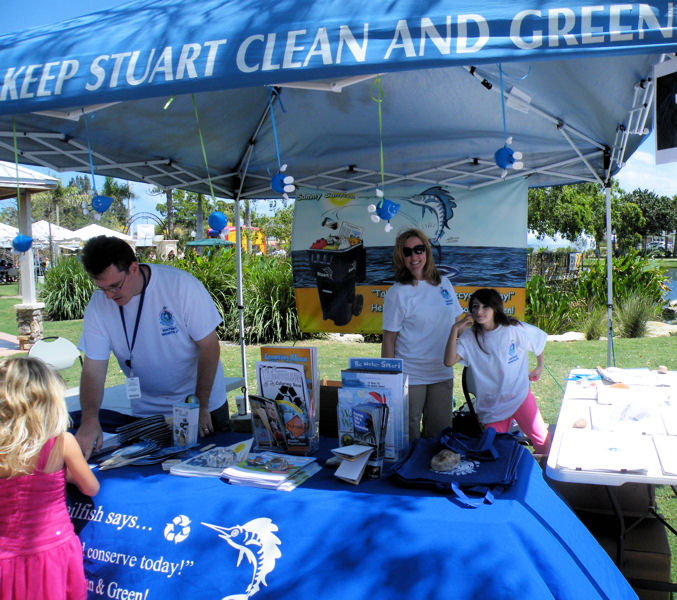 Saturday in the Park Water Fest attendees were able to visit booths educating about the value and importance of water. Photo courtesy of Mary Kindel, City of Stuart.
