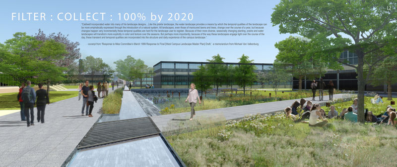 College and university students submitted designs to reduce stormwater on their campuses, such as this design from Illinois Institute of Technology, Chicago, for the U.S. Environmental Protection Agency (EPA) Campus RainWorks Challenge. Photo courtesy of EPA.