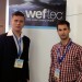 From left, Mateusz Zawidzki and Szymon Mydlarz attended WEFTEC 2013 as part of an award for their ecological flush control system. WEF photo/Lori Harrison.