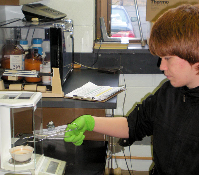 Aberdeen (Wash.) High School used its Adopt-A-School grant to fund a lab to test water. Photo courtesy of PNCWA.
