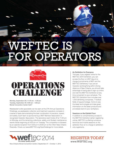 WEFTEC 2014 Operators Ad