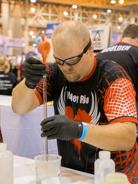 Rumbaugh competes during the Laboratory Event during Operations Challenge held during WEFTEC 2014. Photo courtesy of Kieffer Photography.