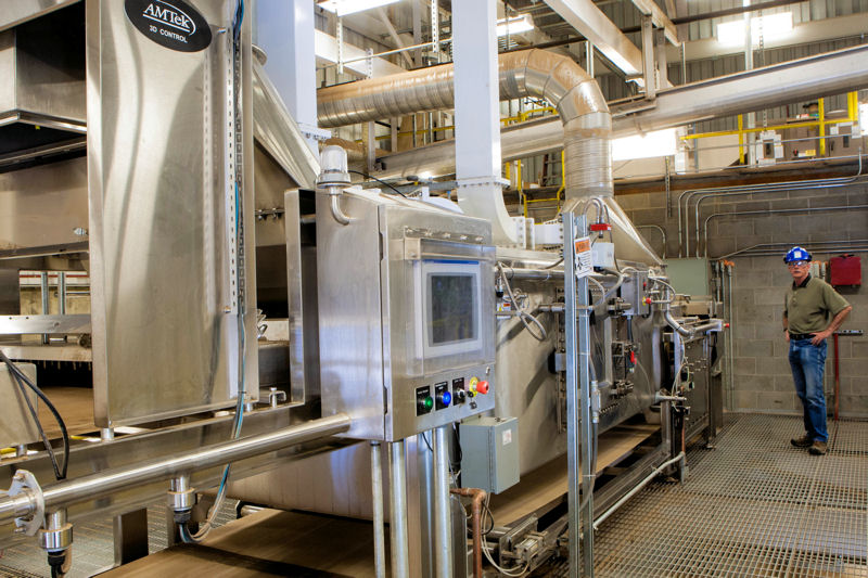 A microwave is used for the final round of sterlization prior to packaging ProFloc. Photo courtesy of Nutrinsic Corp.