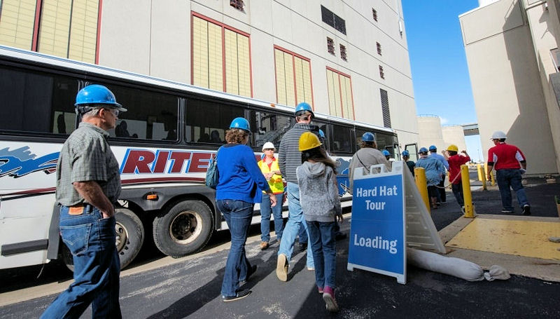 Visitors toured the Jones Island Water Reclamation Facility on a bus as part of Doors Open Milwaukee. The annual event has experienced double-digit growth since its inaugural year in 2011. Photo courtesy of Veolia.