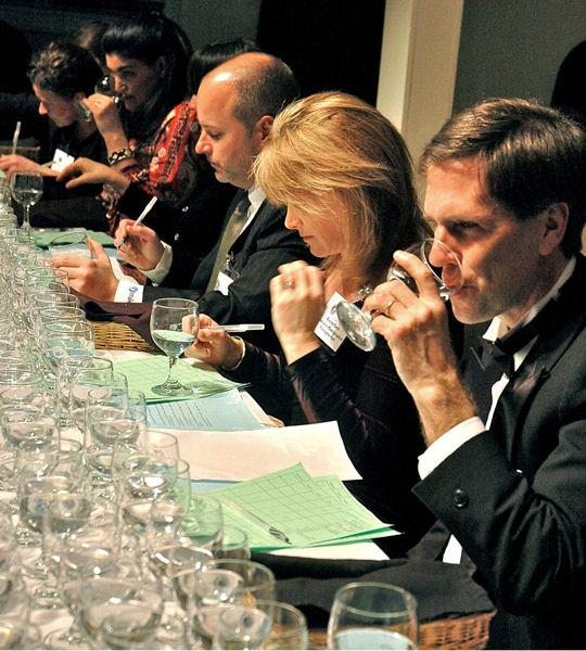 A panel of judges from the media and world of water choose winning water in the categories of municipal, bottled non-carbonated, purified drinking, and sparkling water. Photo courtesy of Travel Berkeley Springs (W.Va.).