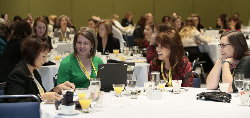 Attendees listened to speakers and participated in facilitated table discussions during the breakfast. Photo courtesy of Oscar & Associates. 