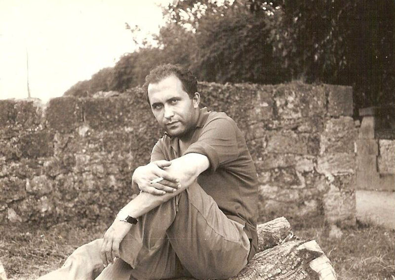 Rafael Reig Armero sits outside his first job at La Jocica Dam around 1962. Photo courtesy of Benito Reig Carriedo.