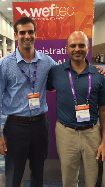 From left, Jonathan and his uncle Gopi attended WEFTEC 2016 in New Orleans together. Photo courtesy of Gopi Sandhu.