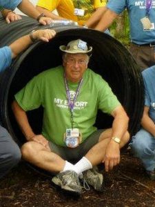 Jim Condon poses in a pipe during the 2013 Boy Scout Jamboree. Photo courtesy of Kenneth Spear.