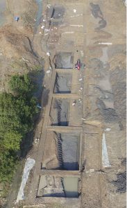 The canal of Zhongjiagang helped control the flow of water inside and outside the area of the ancient city of Liangzhu. Photo courtesy of the Zhejiang Provincial Institute of Cultural Relics and Archaeology.
