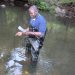 Akinleye measures in-stream water quality as part of a program that was established in 2010 to offer an interdisciplinary, advanced degree for those interested in water sector jobs. Photo courtesy of Deksissa.