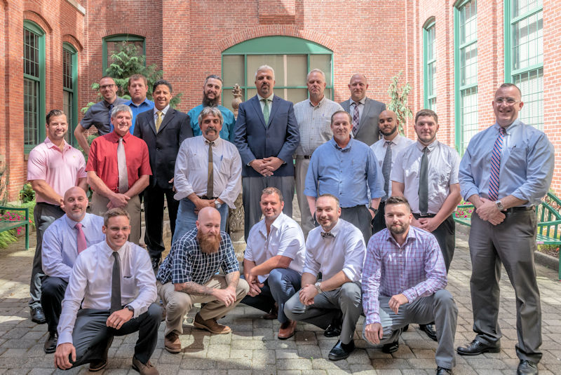 Graduates of the 2017 Wastewater Operator Leadership Boot Camp pose for a picture with program creator Bill Patenaude (right). Photo courtesy of RIDEM.