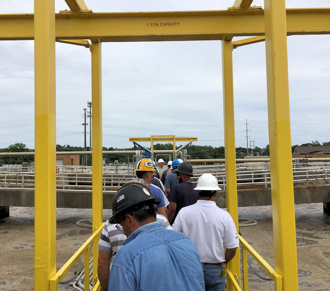 Boot camp participants get a tour of the secondary treatment processes at the Cranston Water Pollution Control Facility. Photo courtesy of RIDEM.